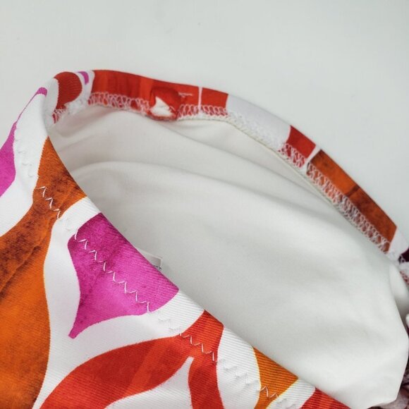 Trina Turk Ogee Pink Orange Bikini Set 8/10 Medallion Bandeau Fold Over - Picture 6 of 11